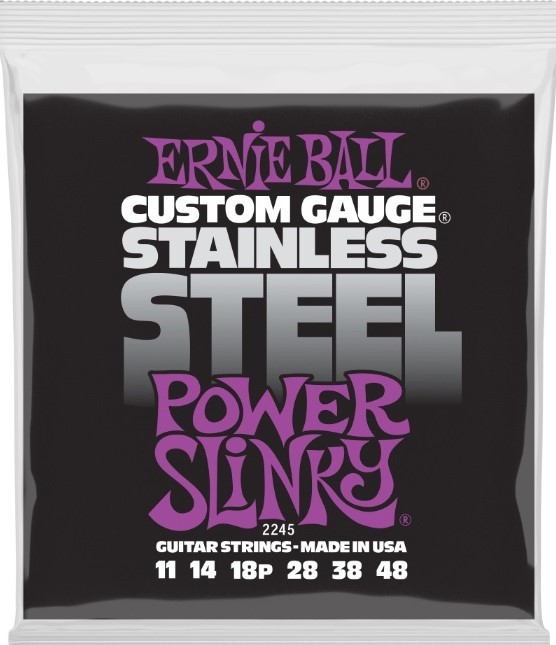 Ernie Ball 2245 Stainless Steel Power Slinky Struny pre Elektrickú Gitaru 011-048