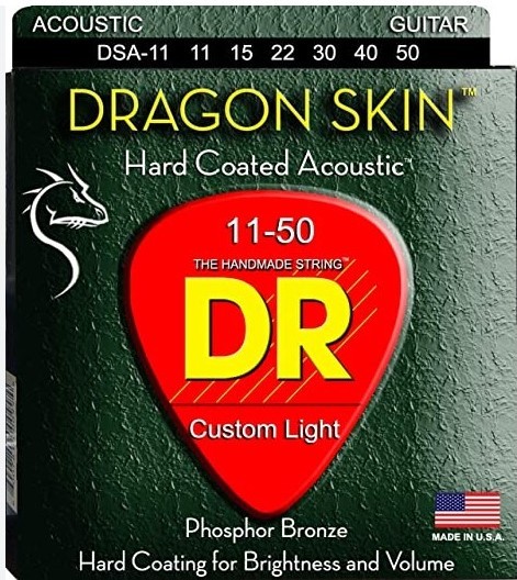 DR Strings Dragon Skin DSA-11 Custom Light Struny pre Akustickú Gitaru 11-50 Bulk